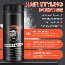 30 g Hair Powder, Styling Powder, Portable Fluffy Styling Matting Powder, Texture Dust, Pouring Hair with Hair Styling Powder, for Women and Men, Easy to Apply, More Grippy Hair