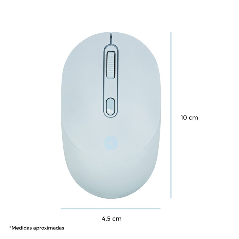 TECHZONE Mouse Inalámbrico con Click Silencioso 4 Botones Tecnología USB