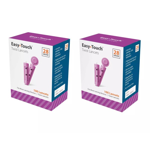 EasyTouch Twist Lancets, 28 Gauge (2 Boxes of 100)