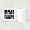 Designsify Gifts, Dad Husband Mechanical Engineer, Drink Coaster Mat Wipe-Clean