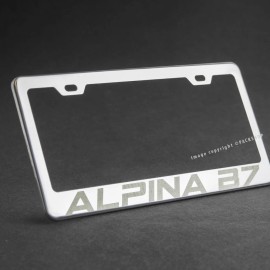 PS-AUTO Mirror Polished Stainless Steel Laser Engraved License Plate Frame Alpina B7