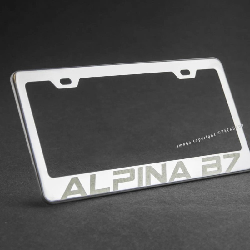 PS-AUTO Mirror Polished Stainless Steel Laser Engraved License Plate Frame