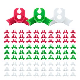 90 Pcs Plant Training Clips, Plastic Low Stress Training Clips, 90 Degrees Angle Adjustable Plant Bender for Climbing Plants Gardening Supplies (Red, Green and White)