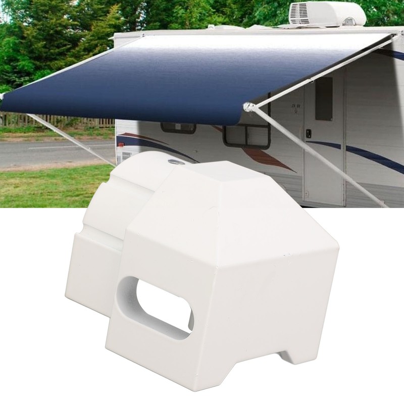 RV Awning End Plug White Solid Aluminum Durable Easy Installation