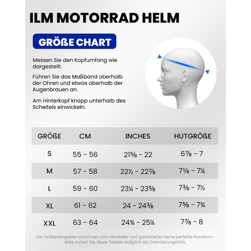 ILM ECE22.06 Model 159 Flip-Up Motorcycle Helmet Full-Face Helmet Double