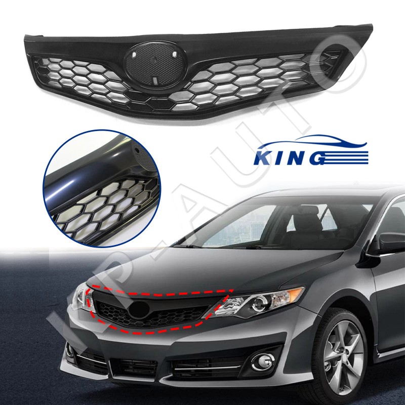 Parrilla de parachoques superior delantera negra para Toyota Camry SE