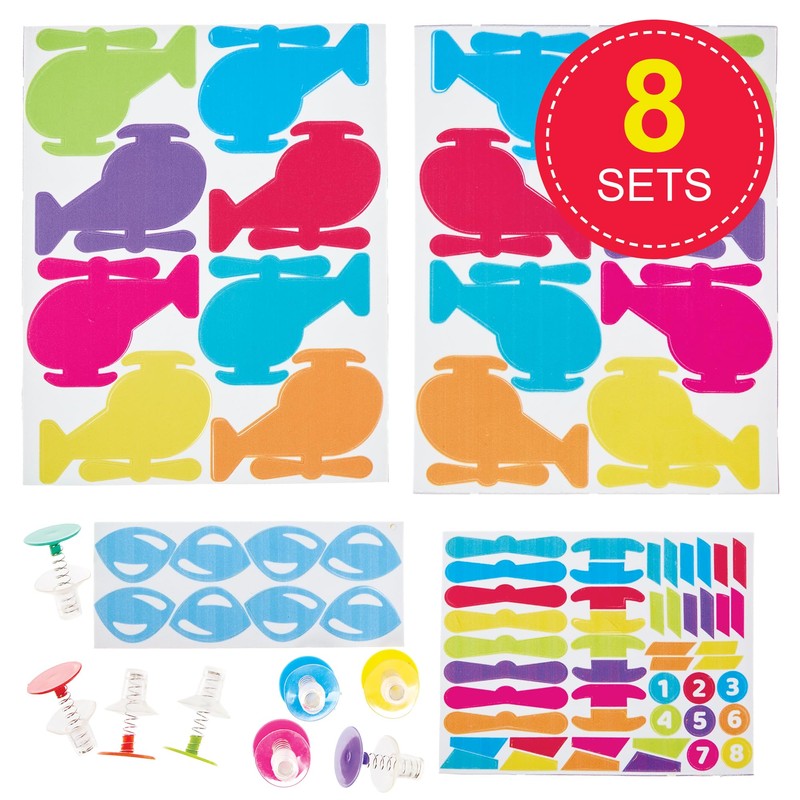 Baker Ross FN076 Helicopter Jump Kits - 8 Pack Creative