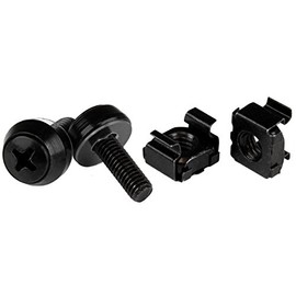 StarTech.com M5 x 12mm Screws and Cage Nuts - 100 Pack - M5 Mounting Screws and Cage Nuts for Server Rack and Cabinet - Black (CABSCREWM52B)