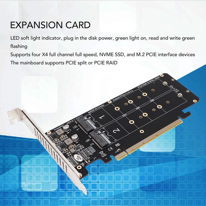 PCIE X16 to M.2 M KEY Expansion Card NVMEx4 SSD