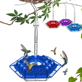 Best Hummingbird Feeder,Garden Outdoor Decoration, Leak-Proof Hummingbird Feeder Easy to Clean and Fill, Hummingbird Feeders for Outdoors Hanging Yard Garden Decoration(Blue)