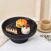 Denique Black Ceramic Fruit Bowl for Kitchen Counter, 10inch Decorative