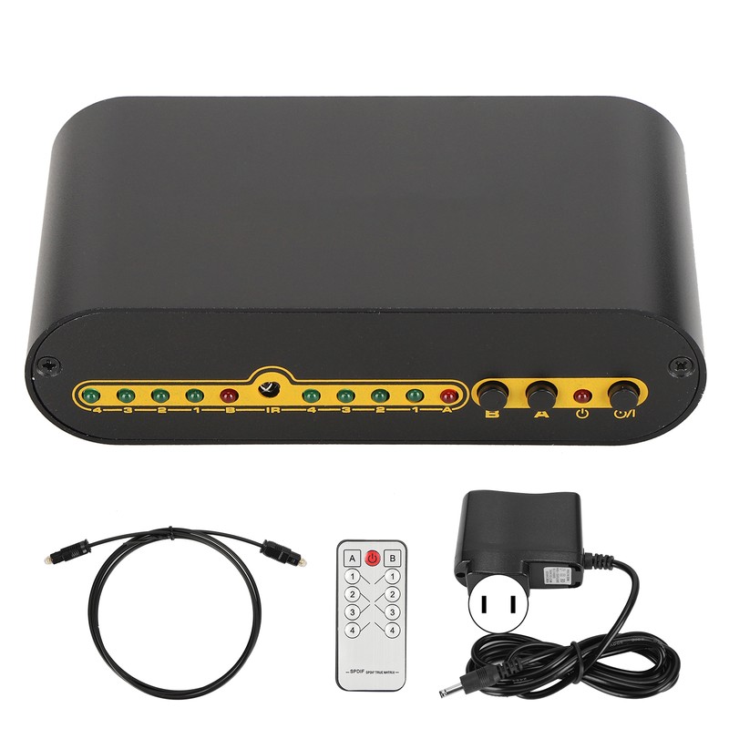 SPDIF Digital Optical Audio Matrix 4x2 Switch Switcher Splitter with