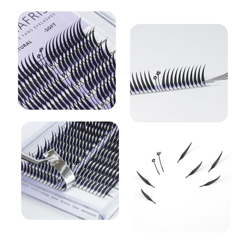 ANNAFRIS ComicFox, 0.07D, 9-13 Eyelash Extensions, Artificial Eyelash Clusters, Volume