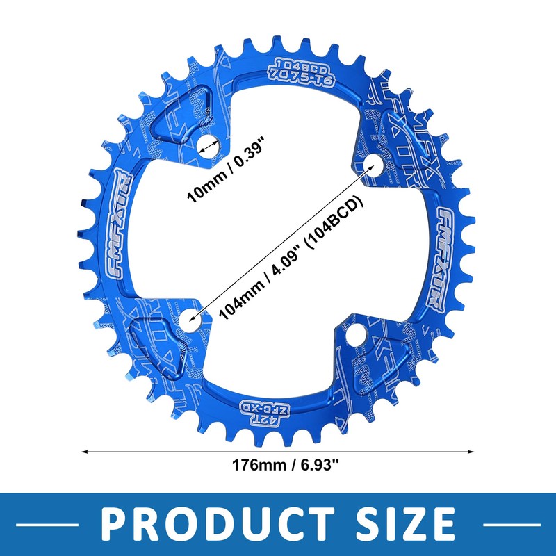 A ABSOPRO 42 Teeth 104mm Bicycle Wide Chainring Crankset Tooth