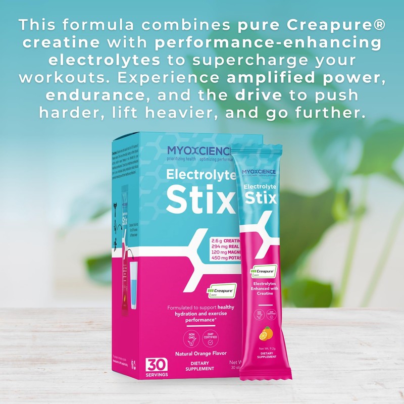 MYOXCIENCE Electrolyte STIX | Creatine Electrolyte Powder | Recovery from