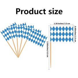 100Pcs Oktoberfest Toothpicks Flag, Oktoberfest Accessories,Oktoberfest Table Toothpicks Flag, Cocktail Stick Flag for Oktoberfest Decor Sandwich Food Cupcake Toppers Party Supplies