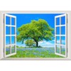 Painting Wallpaper Poster (Removable Self Stick) – Window View –
