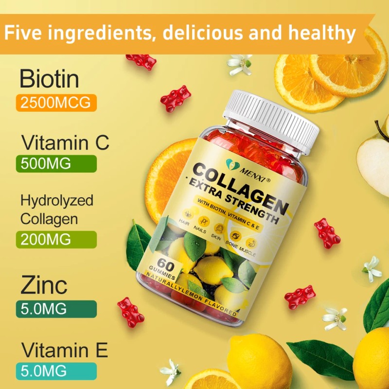 60PCS Collagen Gummies - Skin Elasticity Support & Vitamin C