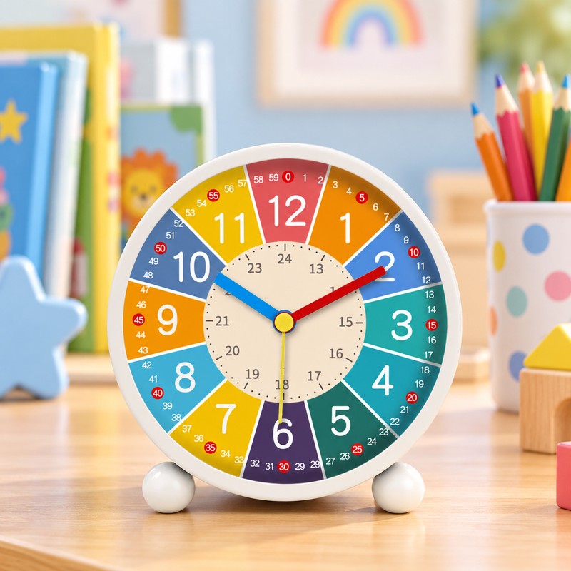 Kids Analog Alarm Clock for Learning Time – Easy-to-Read Desktop