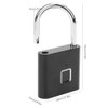 Smart Fingerprint Padlock USB Rechargeable Security LED Lock for Backpack