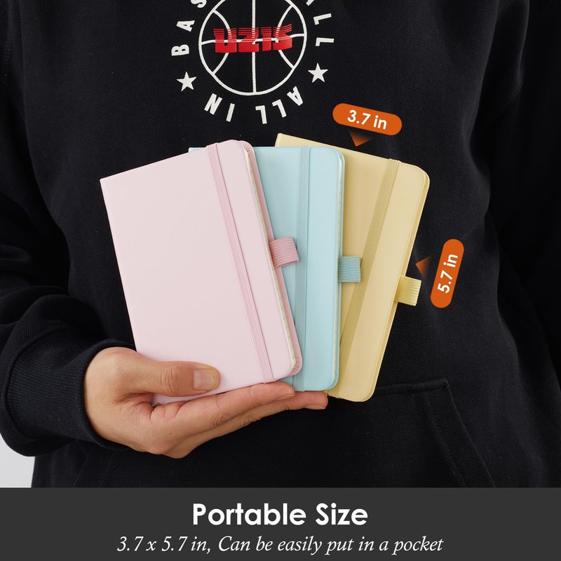 NIRMIRO Small Notebook Journal with Pen, Mini Pocket Mini Leather