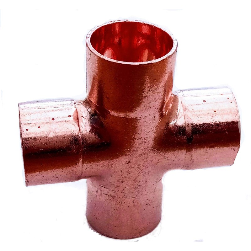 15mm Copper End Feed Equal Copper Cross 4 Way Plumbing