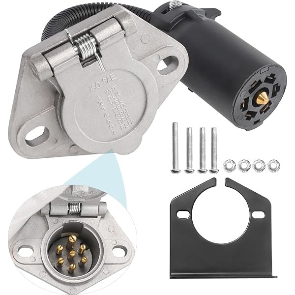 MECMO 7-Way RV Blade to 7 Way Round Pin Trailer