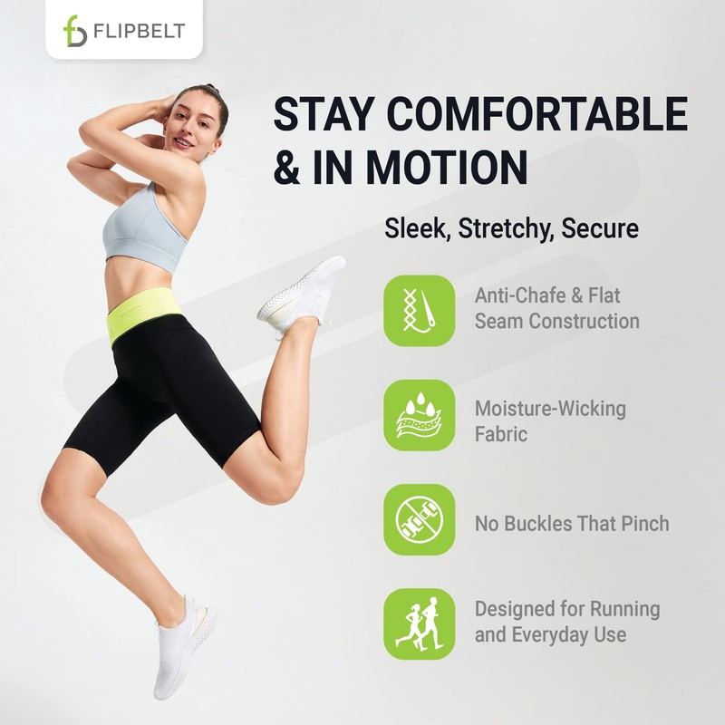FlipBelt Zipper, FZC Waist Pouch, Running, Gym, Stay in Place,
