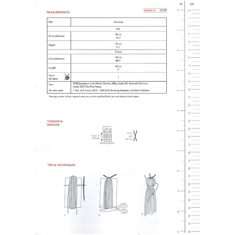 Sirdar Jewelspun Chunky Knitting Pattern - 10709 Ladies Hat &