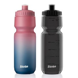 SLUXKE 32oz Bike Water Bottle Squeeze 2Pack, 1000ml Sports Bicycle Water Bottle BPA Free, Lightweight Bicycle Water Bottle Fits Most Bike Cages