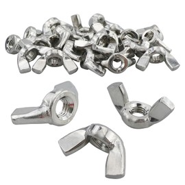 Pack of 25 Wing Nuts Stainless Steel Wing Nut Rustproof Butterfly Nuts Set for Universal Use Heavy Duty Certified Standard Wing Nut for Systems DIY Tools Silver (M6)