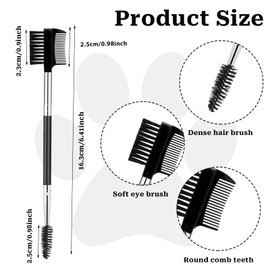 2 Pcs Black Pet Tear Comb Tear Stain Remover, Dog Eye Comb Tear Stain Remover Comb, Double Head Facial Brush and Tear Stain Removal Tool for Small Dogs, Cats