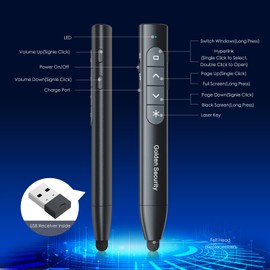 Presentation Clickers, Clicker for Powerpoint, Hyperlink Volume Wireless Presenter Remote Presentation Pointer, USB Presentation Remote Slide Advancer PPT Clicker for Computer Laptop Mac