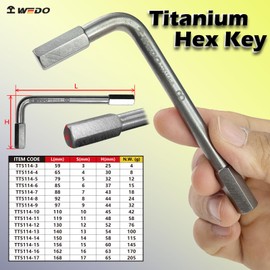 WEDO Hex Key,Titanium Allen Wrench,Metric Sizes L Key Allen Wrench,Length 59mm,Lightweight, Non-Magnetic, Corrosion Resistant, One-time Die-Forged,Apply in Aerospace, Marine, Petrochemical