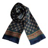 JWSilk - Bufanda larga de seda para hombre, Cuadrados azul