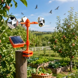Solar Bird Repeller for Garden Protection – 3-in-1 Reflective Wind Spinner with Sound for Farms and Orchards