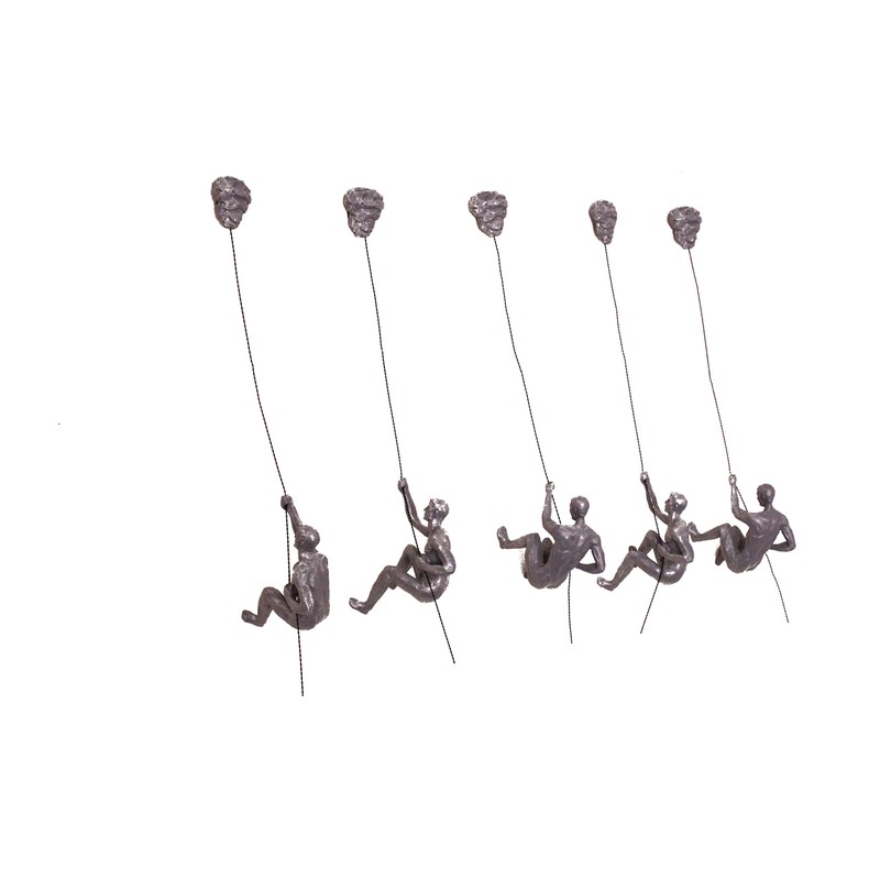 1x Antique Silver Climber Right-handed Handmade Climbing Man with Wire