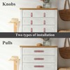 Lvkjafaz 4Pcs Leather Drawer Pulls,Handles Single Hole Dresser Knobs Cabinet