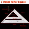 7 Inch Aluminum Rafter Square - Double-Sided Engraved Scales, Precision