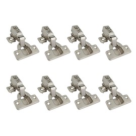 LIKERAINY 95Deg Full Overlay Face Frame Hinge 35mm with Hydraulic Damper for Cabinet Door Compact Soft Closing Short Mini Hinges for Cabinet Cupboard Wardrobe Pack of 8