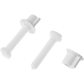 2Pcs White Plastic Toilet Seat Screws and Nuts with Washers,Hinge Bolts Screws Hinges Replacement Parts for Mounting Toilet Seats Toilet Lid Toilet Seats