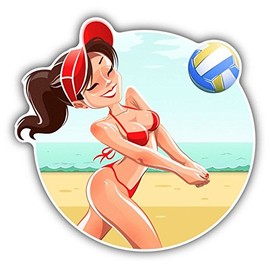 Zirni Girl Volleyball Player Sticker Decal Design