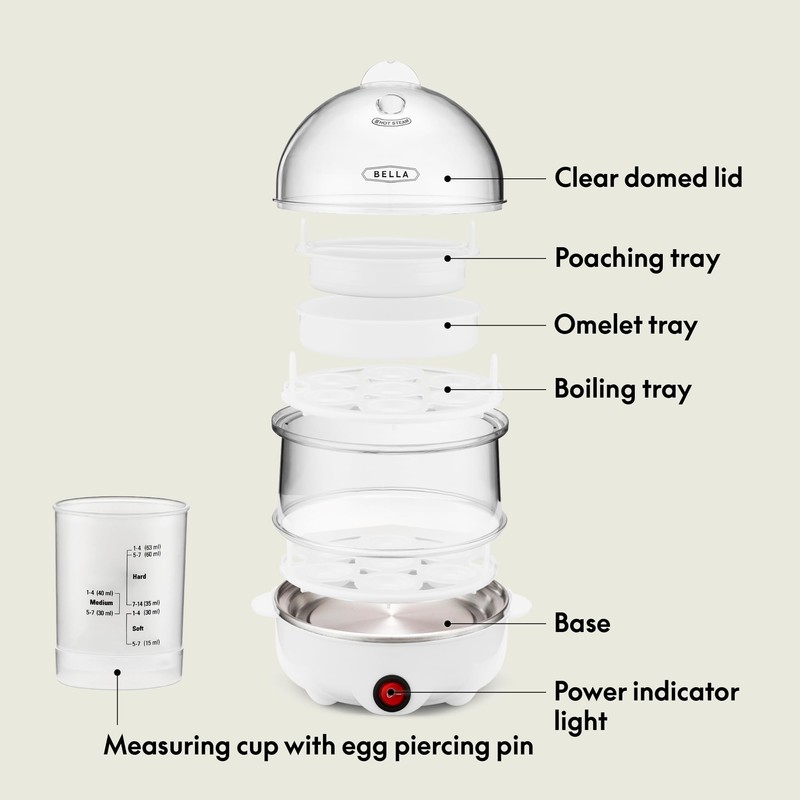 bella Rapid Electric Egg Cooker and Poacher with Auto Shut