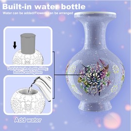 3D Puzzle Vases for Flowers, Arts and Crafts Hand-Assembled Vases for Adults, Building Block Decor Housewarning Gifts for Women & Men (Vase D)