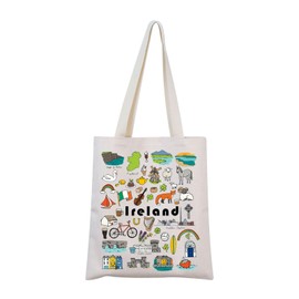 MNIGIU Ireland Tote Bag - Multicolored, Medium, Water Resistant, Polyester, Adult Women's Travel Gift, Irish Culture Enthusiasts, Frequent Travelers, Practical Females