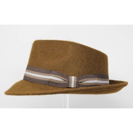 Alpaca Doyle - Teardrop Fedora Hat - Premium Alpaca Wool Felt - Crushable for Travel - Water Resistant - Unisex - Brown 56cm