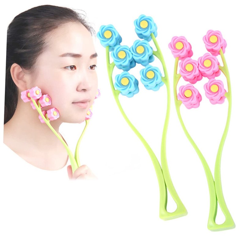 SAFIGLE 2pcs Face Roller Massager Manual Facial Massage Tool for