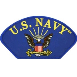 NAVY LOGO Embroidered Hat Patch 3" x 5-1/4" Wearable Iron-On USN (1376)