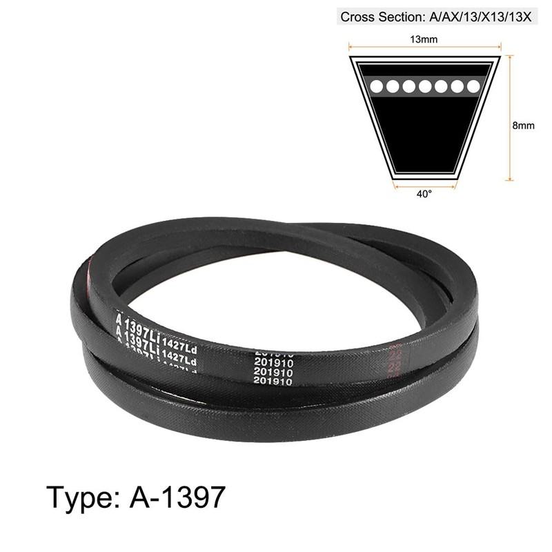 sourcing map A1397 V-Belts 1397mm Inner Girth 13mm Top Width