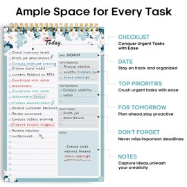 To Do List Pad - To Do List Notebook for Work with 52 Sheets, Undated Daily Planner Perfect for Daily Tasks and Goal Setting, To Do List Notepad Suitable for Office, Home and School - Blue Breeze
